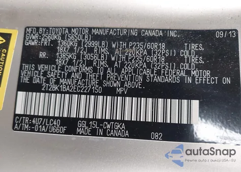 2014 Lexus Rx 350 из США, поврежденный, VIN 2T2BK1BA2EC227150